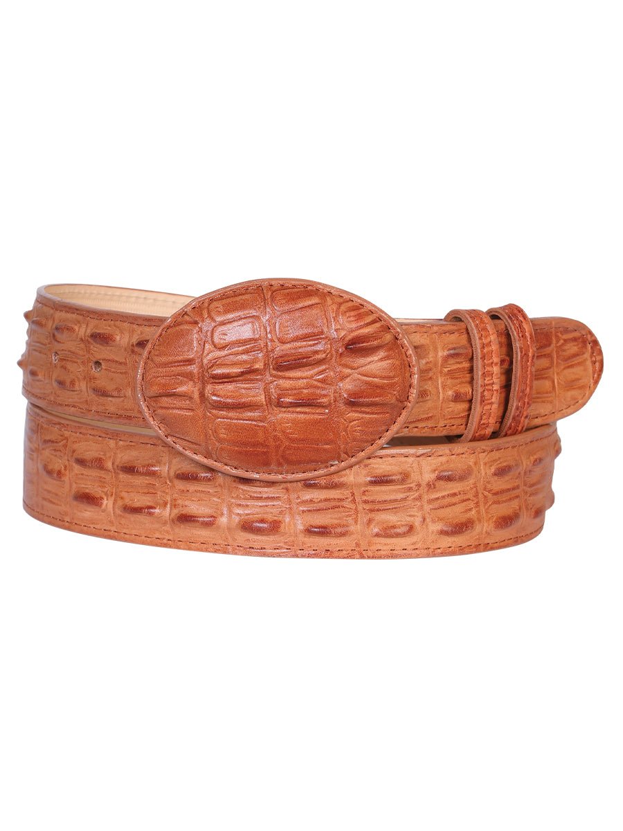 Men's Tail Alligator Imit Cowboy Belt with Oval Buckle 'El Señor de los Cielos' 685 - BELLEZA'S - Men's Tail Alligator Imit Cowboy Belt with Oval Buckle 'El Señor de los Cielos' 685 - Men's Belts - 00068501