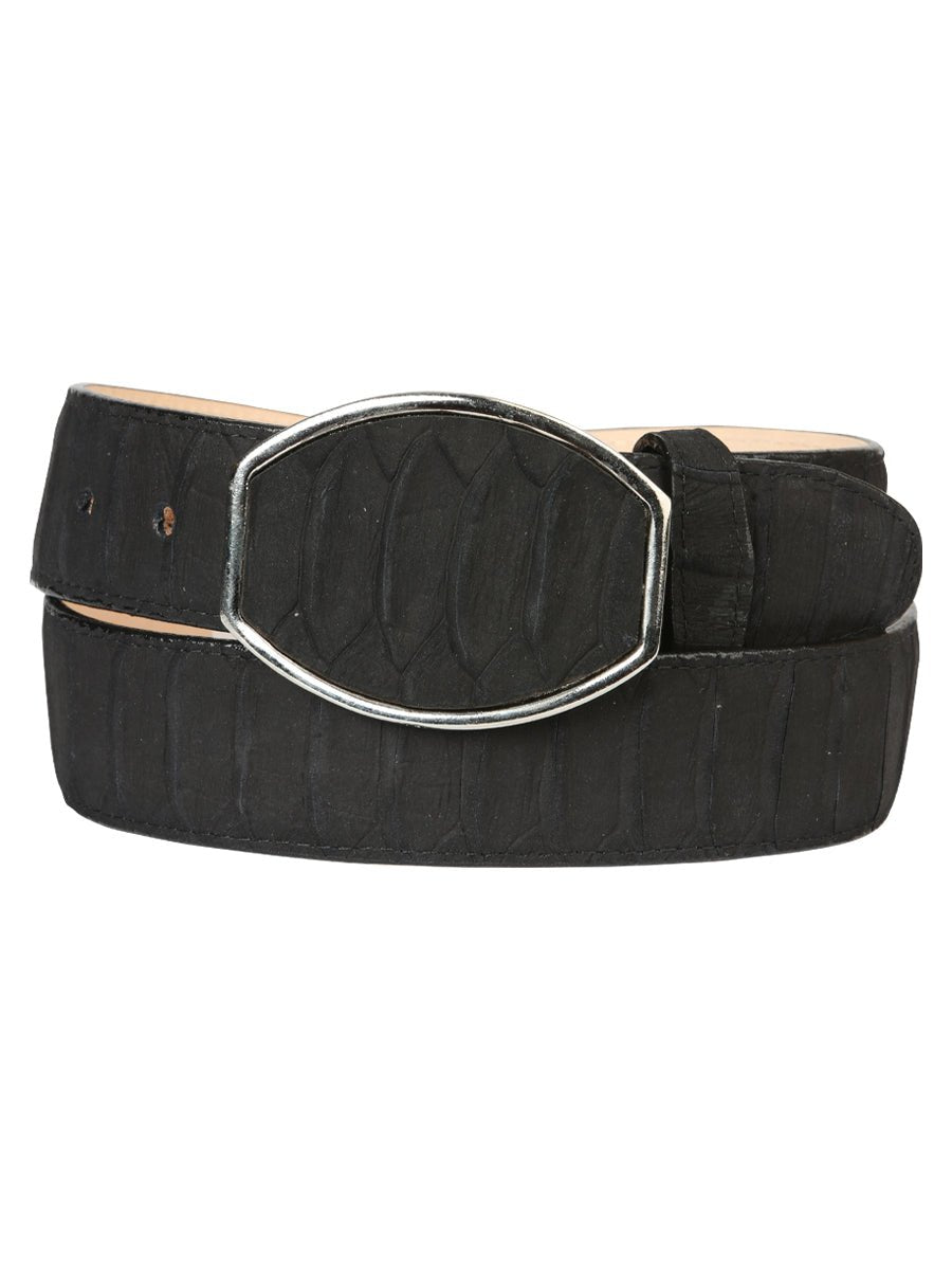 Men’s Western Belt El General Imitation Python - Black 45569 - BELLEZA'S - Men’s Western Belt El General Imitation Python - Black 45569 - CABALLERO - 04556901