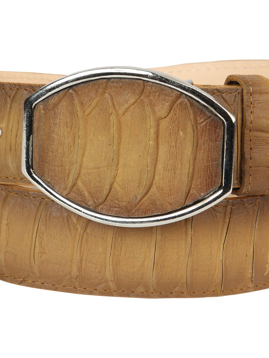 Men’s Western Belt El General Imitation Python - Honey 45571 - BELLEZA'S - Men’s Western Belt El General Imitation Python - Honey 45571 - CABALLERO - 04557101