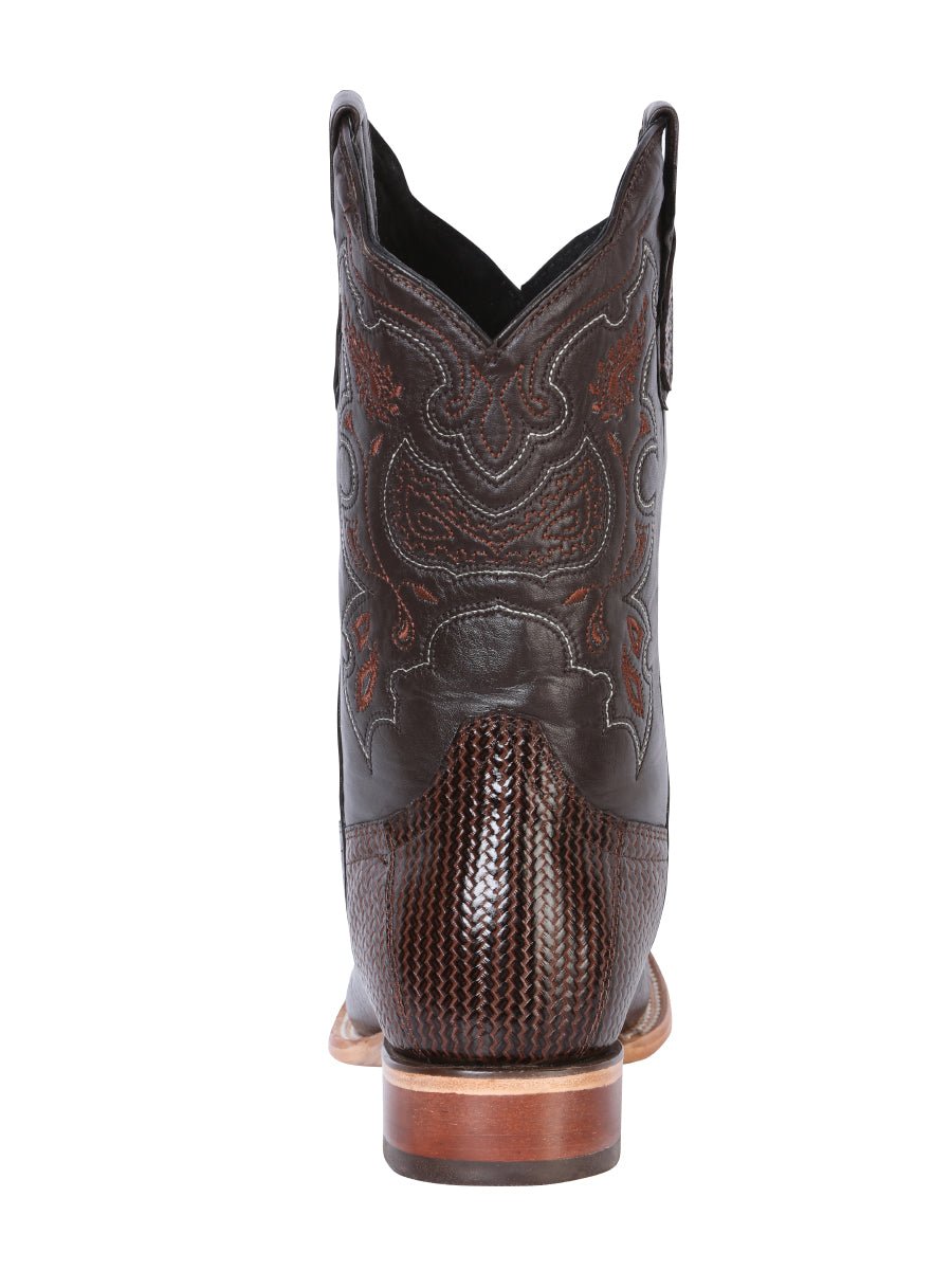 Men's Woven Printed Leather Classic Western Cowboy Boots 'El General' Brown 41791 - BELLEZA'S - Men's Woven Printed Leather Classic Western Cowboy Boots 'El General' Brown 41791 - Men's Boot - 04179101