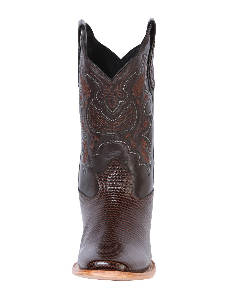 Men's Woven Printed Leather Classic Western Cowboy Boots 'El General' Brown 41791 - BELLEZA'S - Men's Woven Printed Leather Classic Western Cowboy Boots 'El General' Brown 41791 - Men's Boot - 04179101