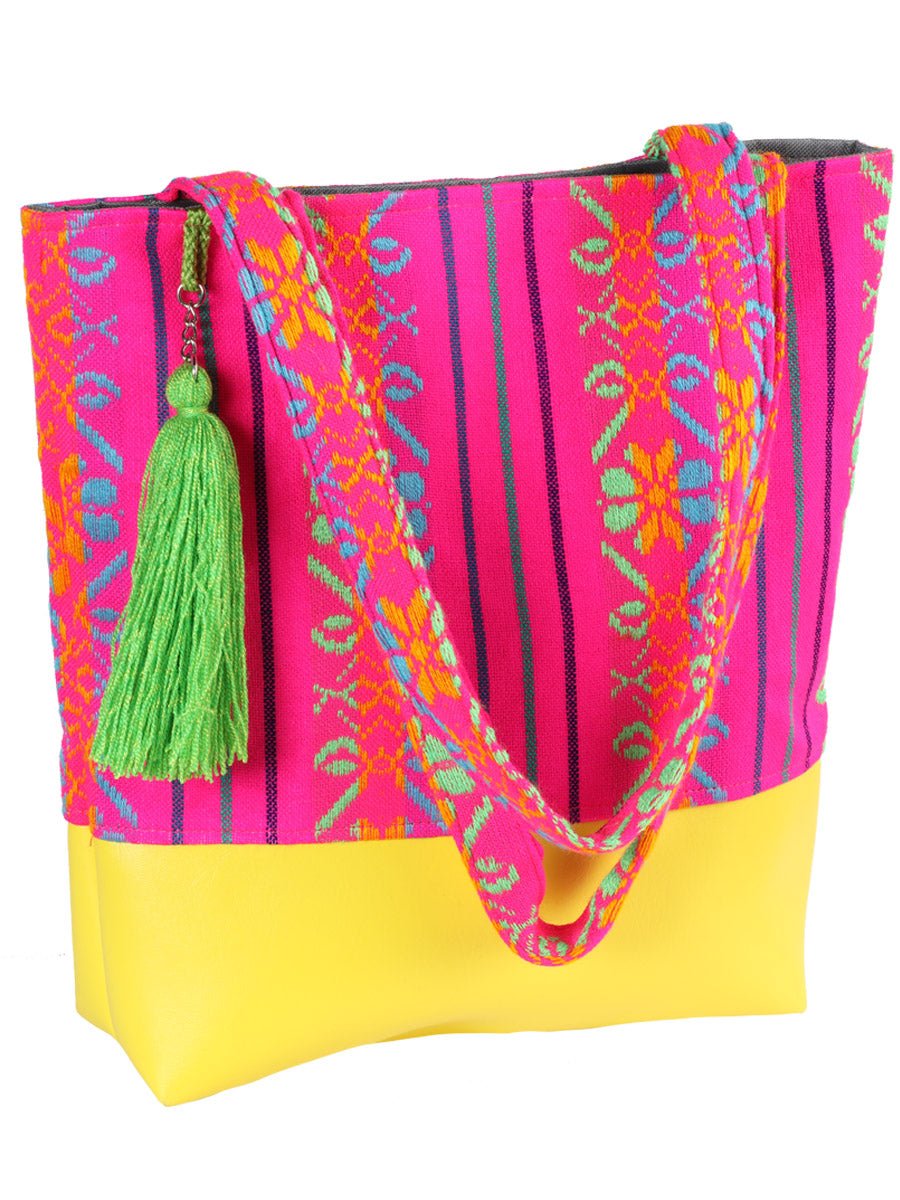 Mexican Artisanal Handbag 100% Polyester Pink 603008 - BELLEZA'S - Mexican Artisanal Handbag 100% Polyester Pink 603008 - WOMEN - 60300801