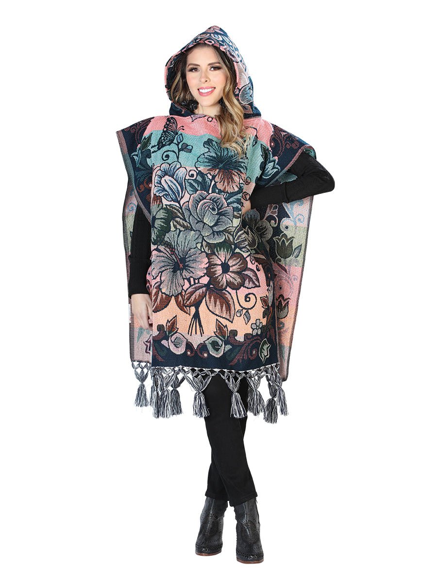 Mexican Artisanal Poncho 100% Acrylic Multicolor 603878 - BELLEZA'S - Mexican Artisanal Poncho 100% Acrylic Multicolor 603878 - DAMA - 60387801