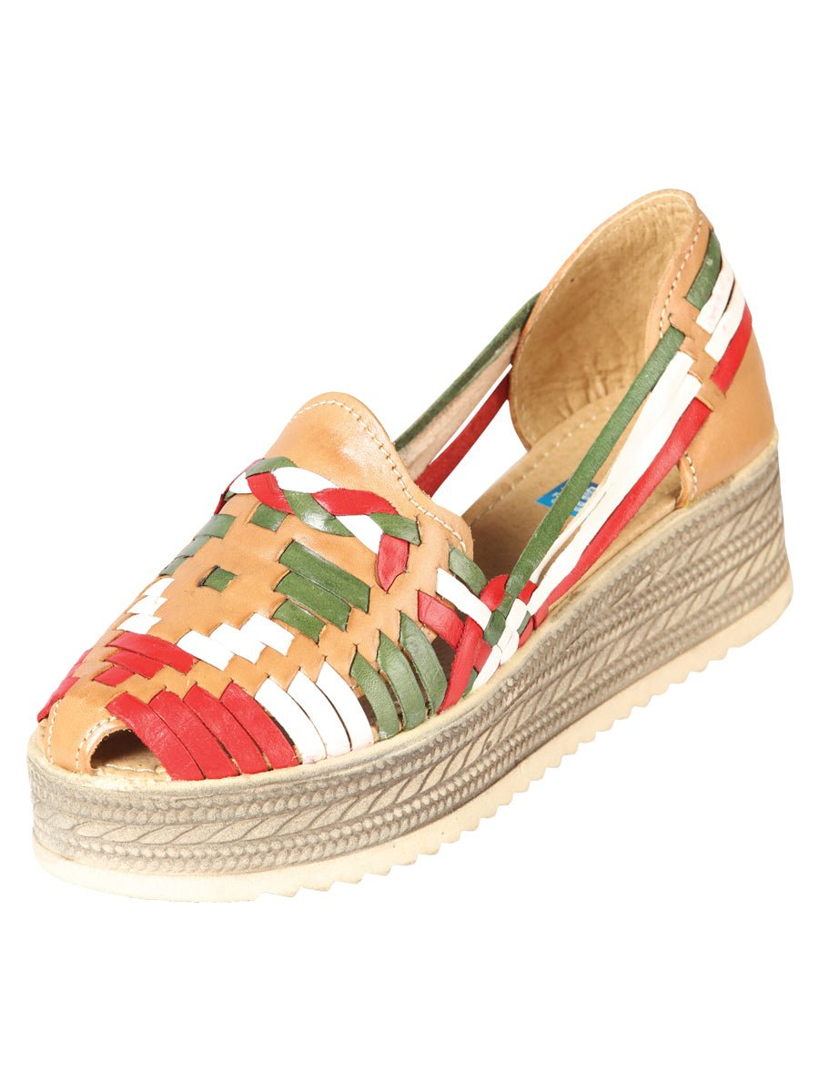 Mexican Artisanal Sandals Leather Tricolor 603942 - BELLEZA'S - Mexican Artisanal Sandals Leather Tricolor 603942 - DAMA - 60394201