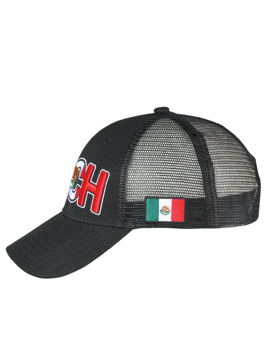 Michoacan Black Embroidered Polyester Snap Back Cap 'El General' 44784 - BELLEZA'S - Michoacan Black Embroidered Polyester Snap Back Cap 'El General' 44784 - Caps - 04478401