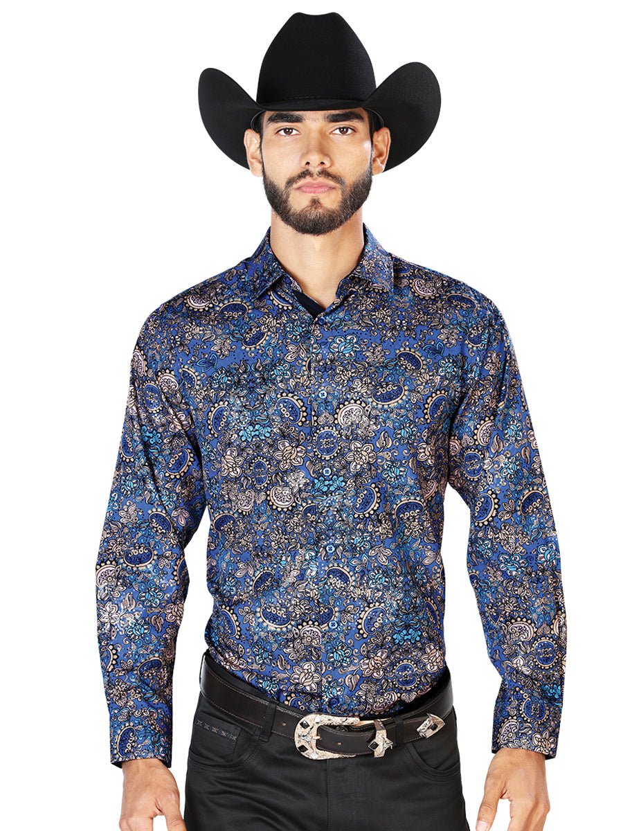 Navy Blue Casual Long Sleeve Shirt 43860 - BELLEZA'S - Navy Blue Casual Long Sleeve Shirt 43860 - CABALLERO - 04386001