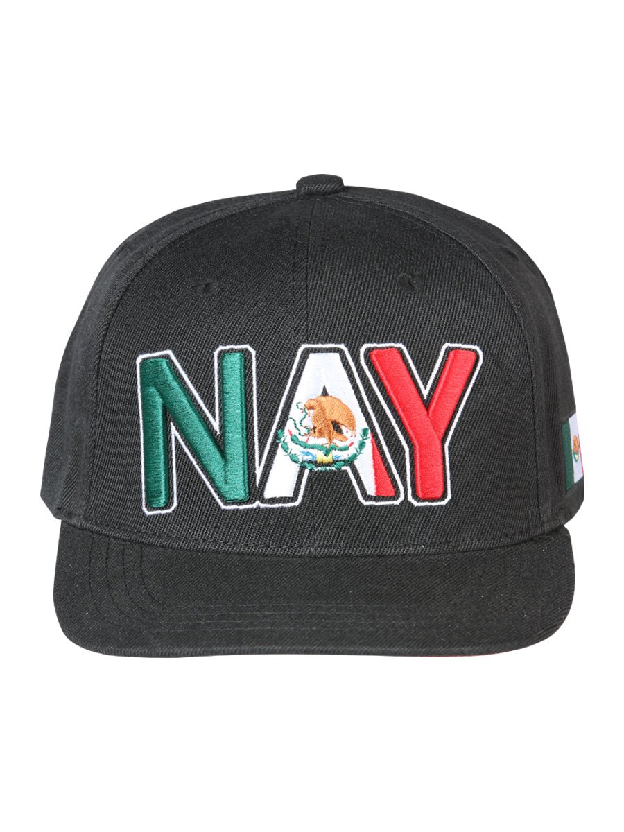Nayarit Black Embroidered Polyester Snap Back Cap 'El General' 44793 - BELLEZA'S - Nayarit Black Embroidered Polyester Snap Back Cap 'El General' 44793 - Caps - 04479301