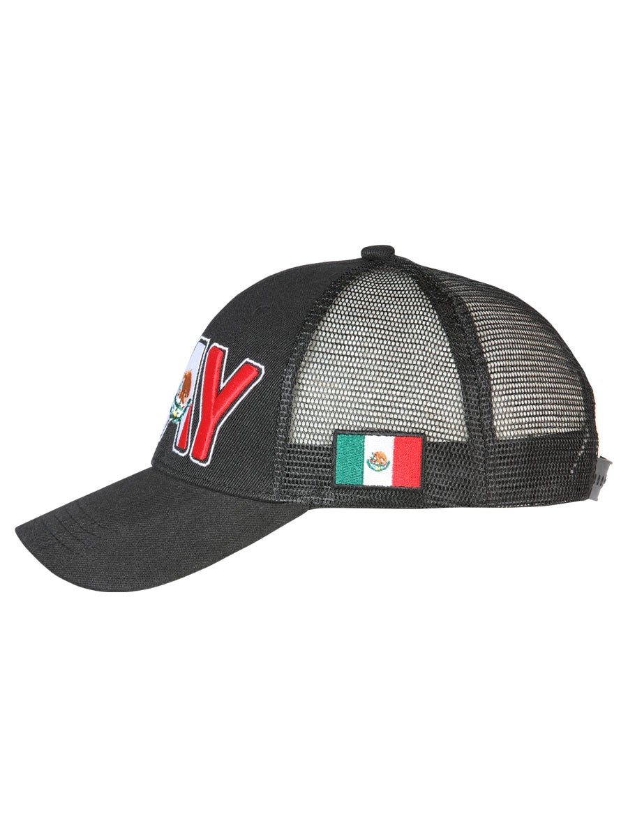 Nayarit Black Embroidered Polyester Snap Back Cap 'El General' 44794 - BELLEZA'S - Nayarit Black Embroidered Polyester Snap Back Cap 'El General' 44794 - Caps - 04479401