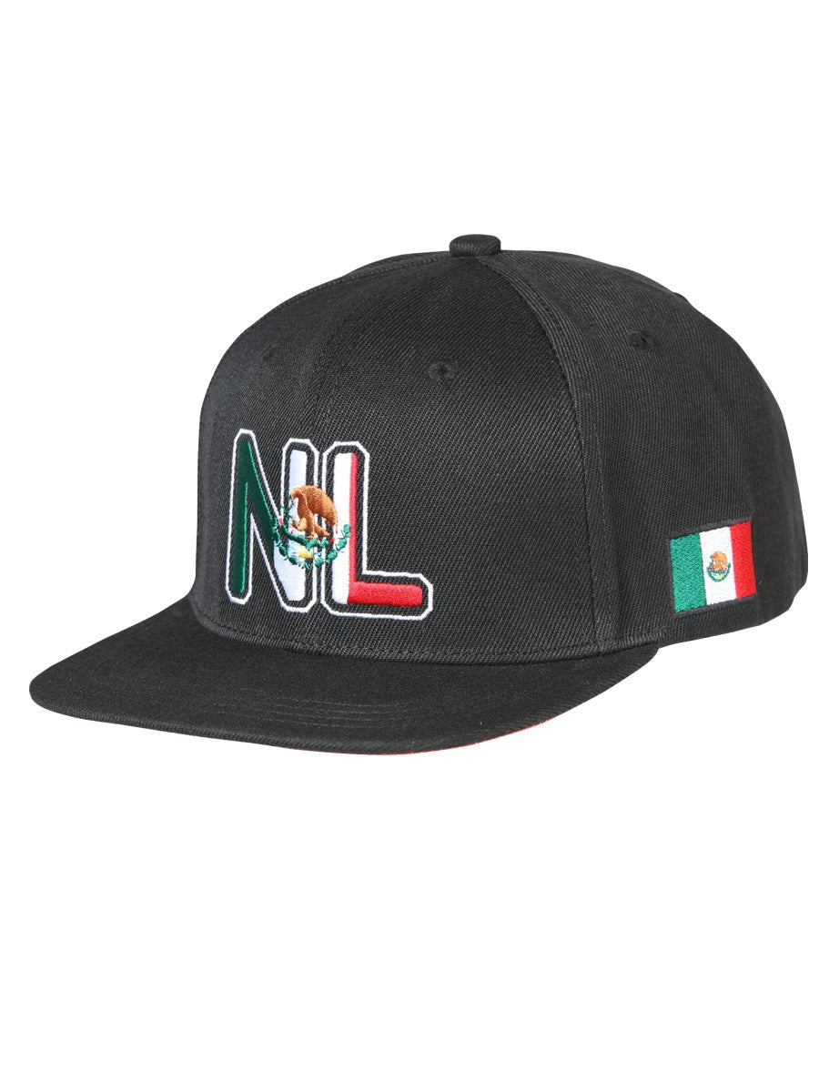 Nuevo León Black Embroidered Polyester Snap Back Cap 'El General' 44809 - BELLEZA'S - Nuevo León Black Embroidered Polyester Snap Back Cap 'El General' 44809 - Caps - 04480901