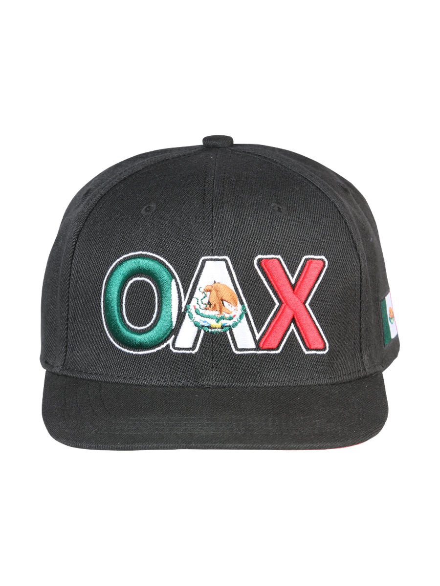 Oaxaca Black Embroidered Polyester Snap Back Cap 'El General' 44795 - BELLEZA'S - Oaxaca Black Embroidered Polyester Snap Back Cap 'El General' 44795 - Caps - 04479501
