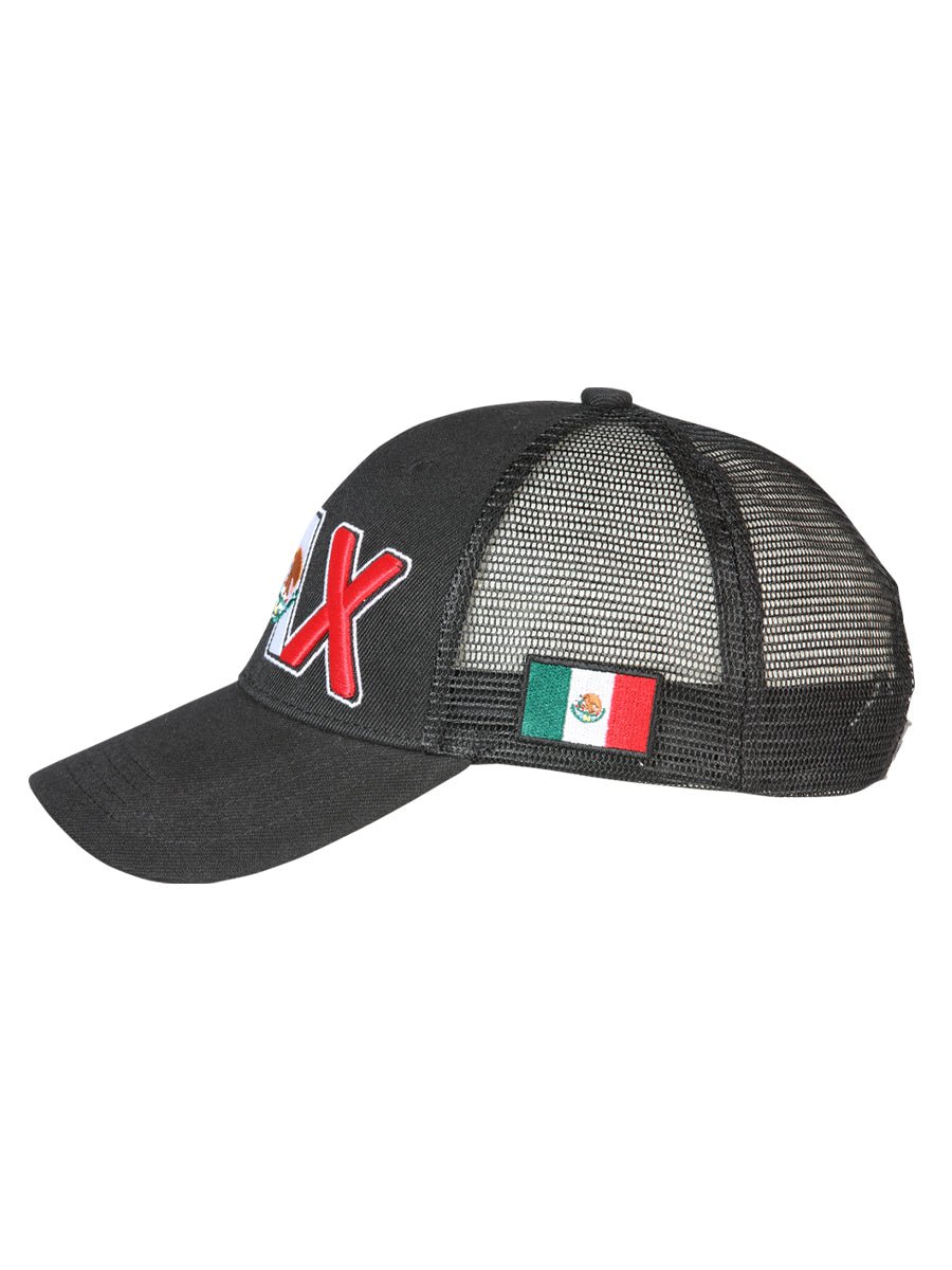 Oaxaca Black Embroidered Polyester Snap Back Cap 'El General' 44796 - BELLEZA'S - Oaxaca Black Embroidered Polyester Snap Back Cap 'El General' 44796 - Caps - 04479601
