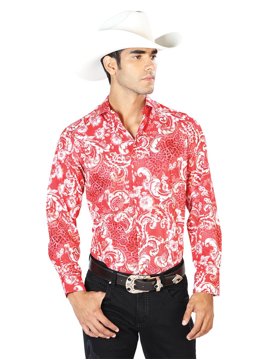 Red Casual Long Sleeve Shirt 43583 - BELLEZA'S - Red Casual Long Sleeve Shirt 43583 - CABALLERO - 04358301