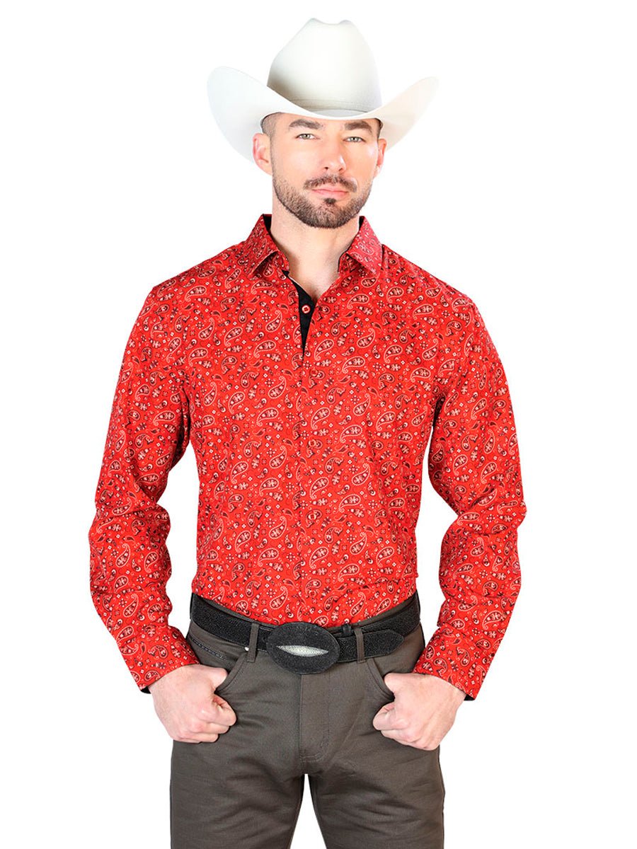 Red Casual Long Sleeve Shirt 43716 - BELLEZA'S - Red Casual Long Sleeve Shirt 43716 - CABALLERO - 04371601