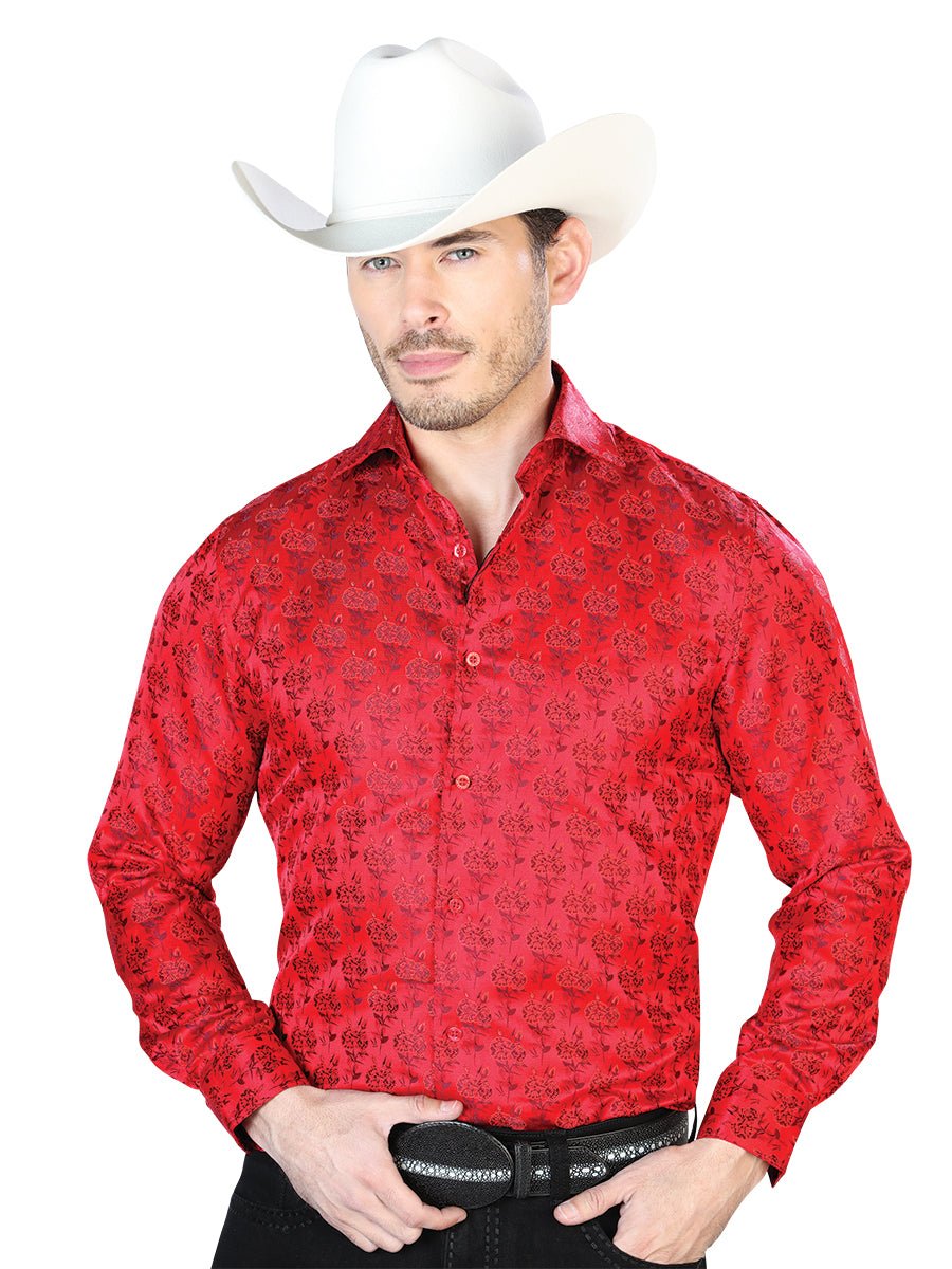 Red Casual Long Sleeve Shirt 43739 - BELLEZA'S - Red Casual Long Sleeve Shirt 43739 - CABALLERO - 04373901
