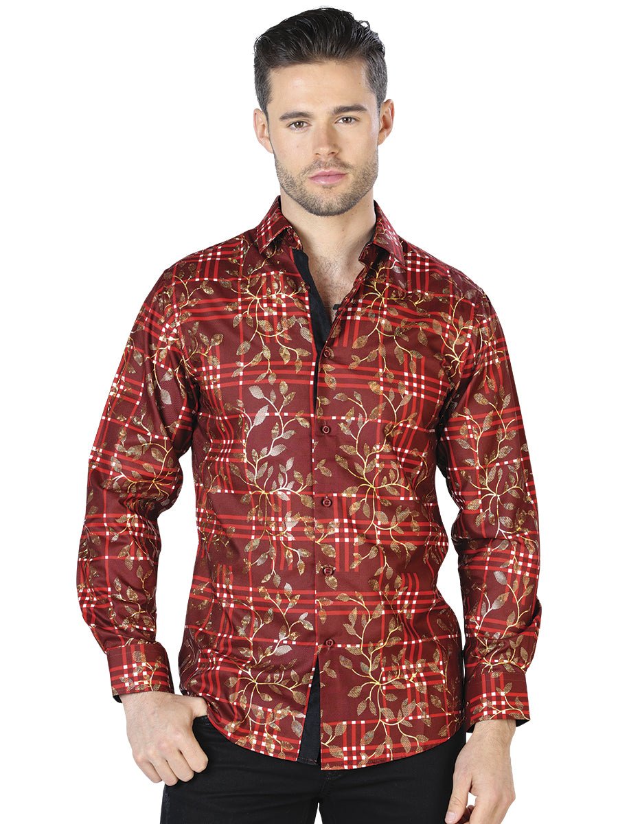 Red Gold Casual Long Sleeve Shirt 44021 - BELLEZA'S - Red Gold Casual Long Sleeve Shirt 44021 - CABALLERO - 04402101