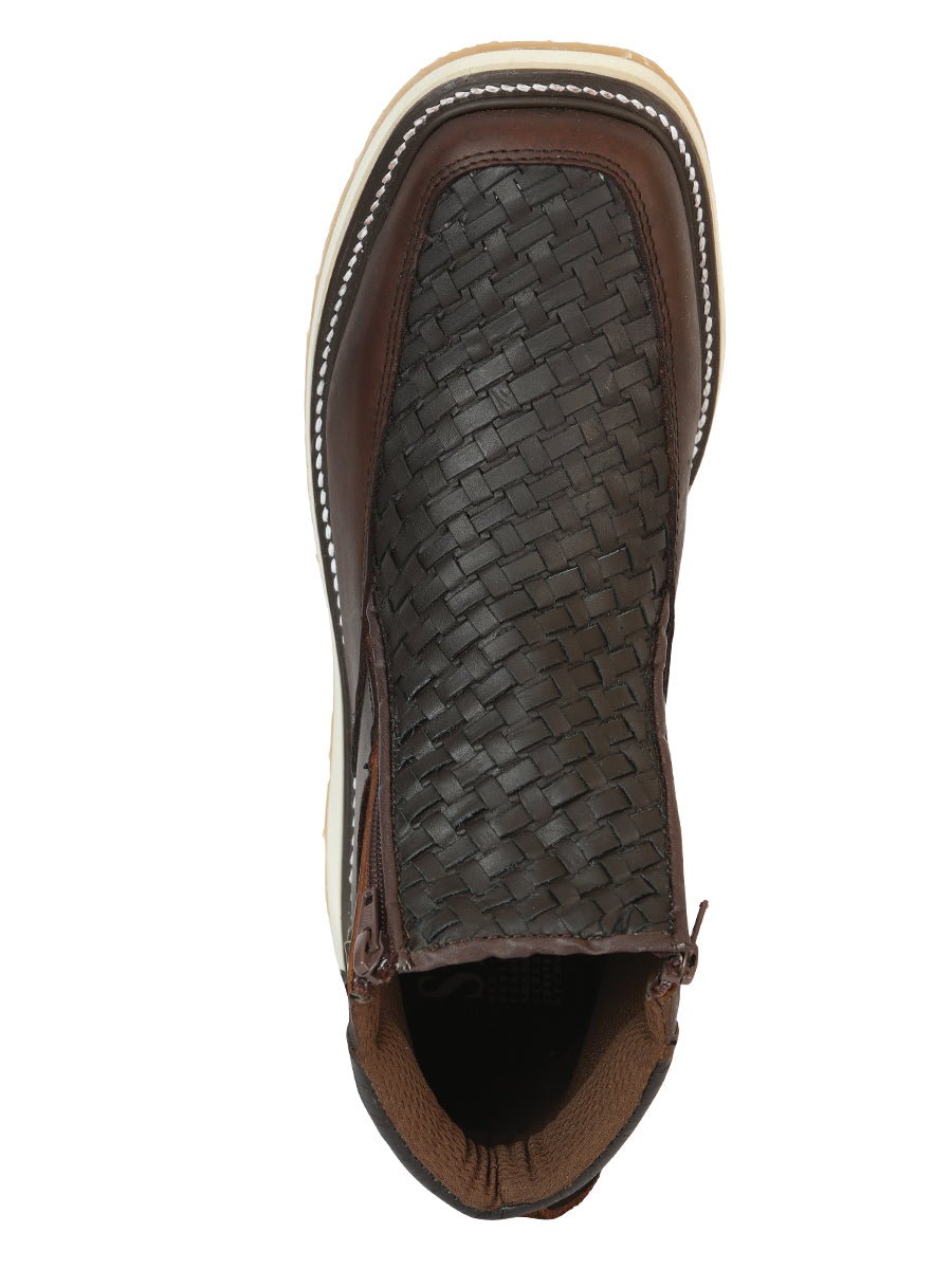 Sefeni Men’s Double Zipper Shoe Crazy Leather - Choco 45395 - BELLEZA'S - Sefeni Men’s Double Zipper Shoe Crazy Leather - Choco 45395 - CABALLERO - 04539501