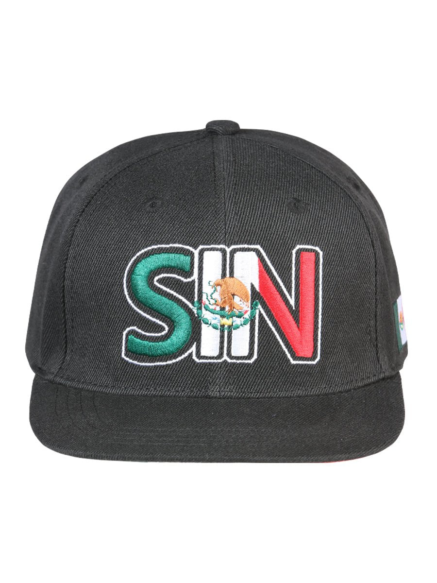 Sinaloa Black Embroidered Polyester Snap Back Cap 'El General' 44797 - BELLEZA'S - Sinaloa Black Embroidered Polyester Snap Back Cap 'El General' 44797 - Caps - 04479701