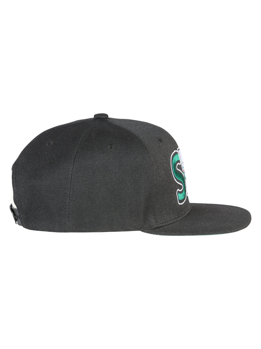 Sinaloa Black Embroidered Polyester Snap Back Cap 'El General' 44797 - BELLEZA'S - Sinaloa Black Embroidered Polyester Snap Back Cap 'El General' 44797 - Caps - 04479701