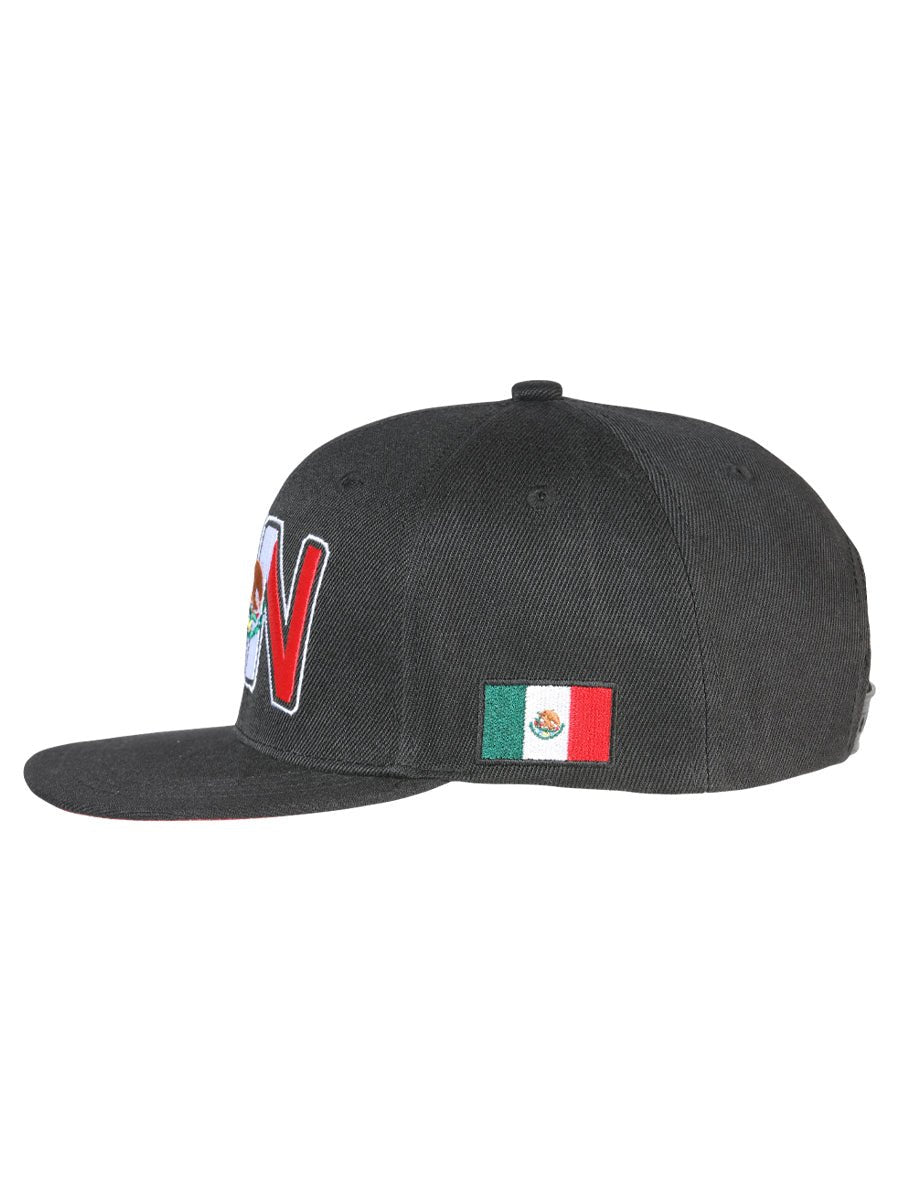 Sinaloa Black Embroidered Polyester Snap Back Cap 'El General' 44797 - BELLEZA'S - Sinaloa Black Embroidered Polyester Snap Back Cap 'El General' 44797 - Caps - 04479701