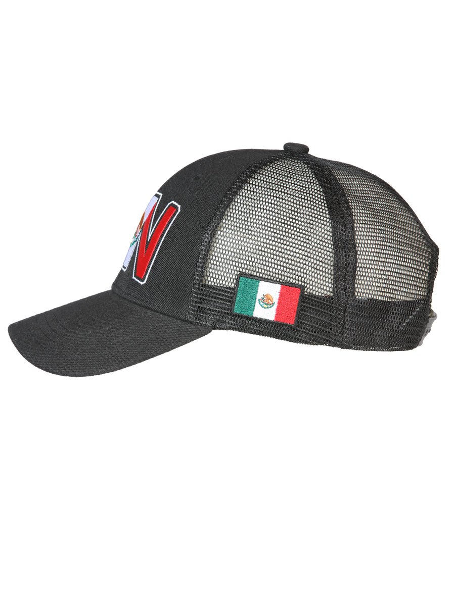 Sinaloa Black Embroidered Polyester Snap Back Cap 'El General' 44798 - BELLEZA'S - Sinaloa Black Embroidered Polyester Snap Back Cap 'El General' 44798 - Caps - 04479801