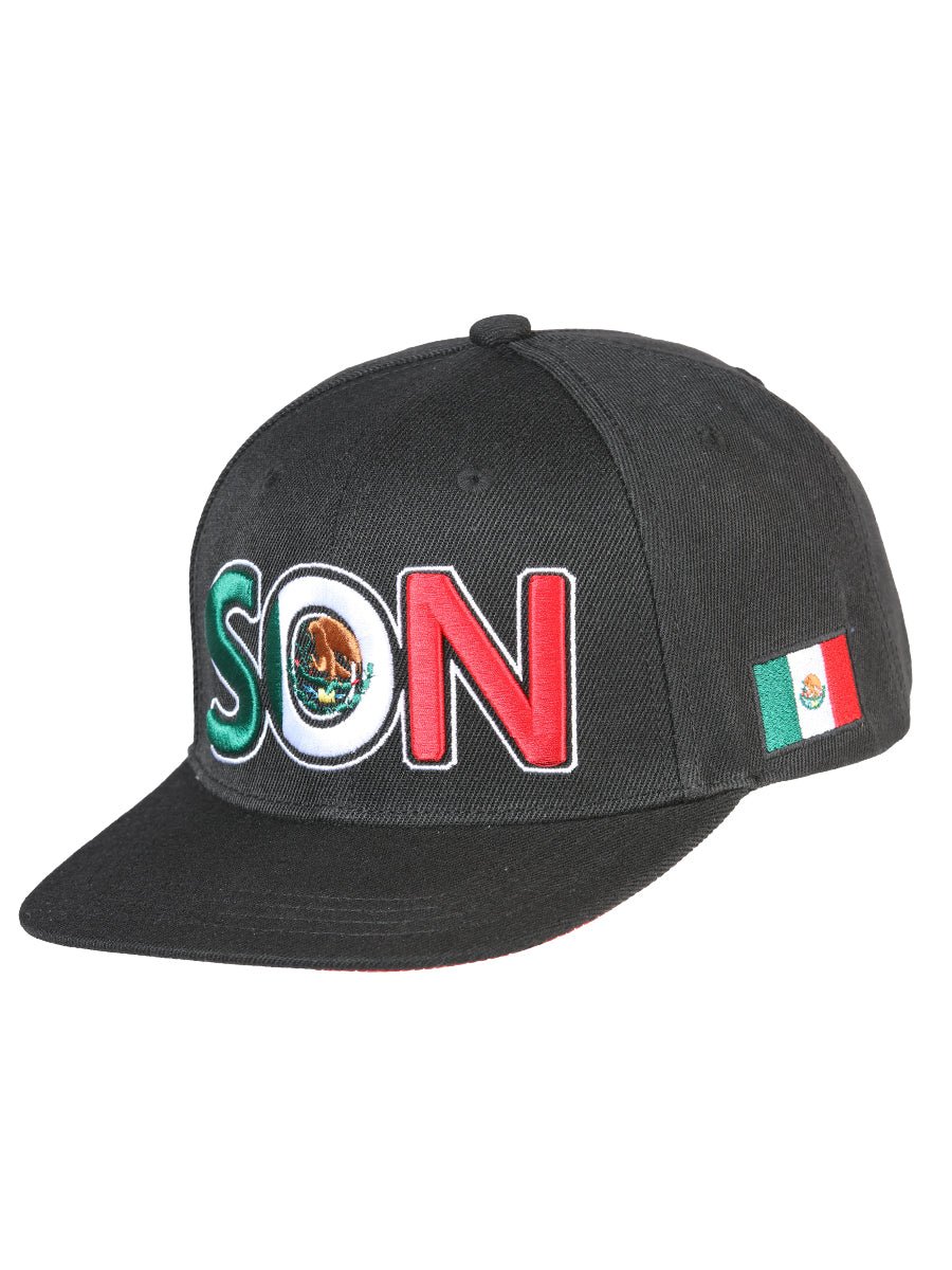 SON Black Embroidered Polyester Snap Back Cap 'El General' 44799 - BELLEZA'S - SON Black Embroidered Polyester Snap Back Cap 'El General' 44799 - Caps - 04479901
