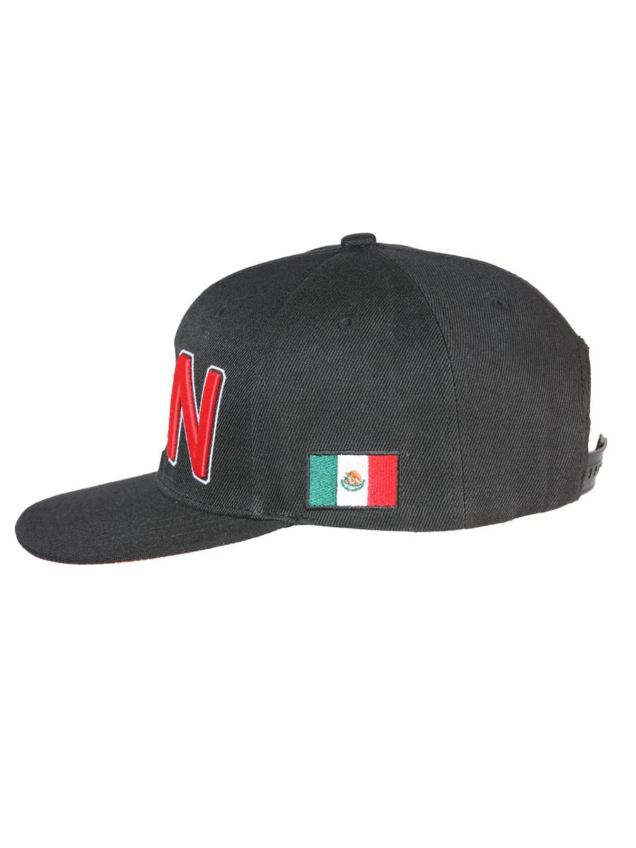 SON Black Embroidered Polyester Snap Back Cap 'El General' 44799 - BELLEZA'S - SON Black Embroidered Polyester Snap Back Cap 'El General' 44799 - Caps - 04479901