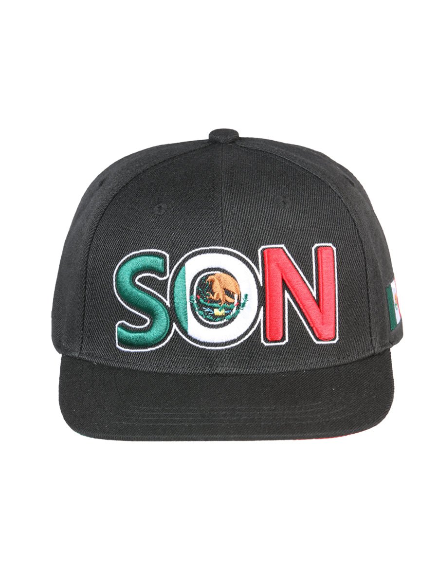 SON Black Embroidered Polyester Snap Back Cap 'El General' 44799 - BELLEZA'S - SON Black Embroidered Polyester Snap Back Cap 'El General' 44799 - Caps - 04479901