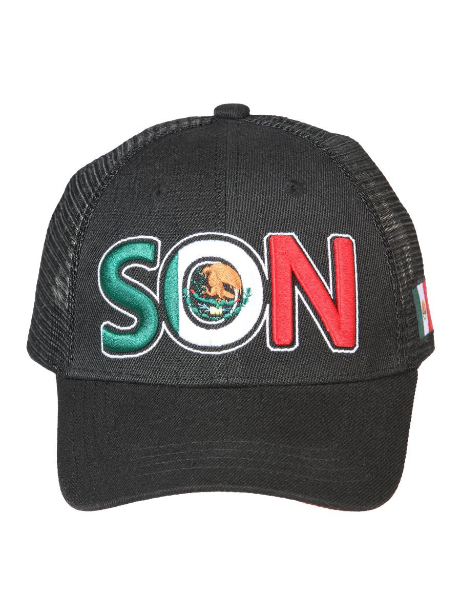 SON Black Embroidered Polyester Snap Back Cap 'El General' 44800 - BELLEZA'S - SON Black Embroidered Polyester Snap Back Cap 'El General' 44800 - Caps - 04480001