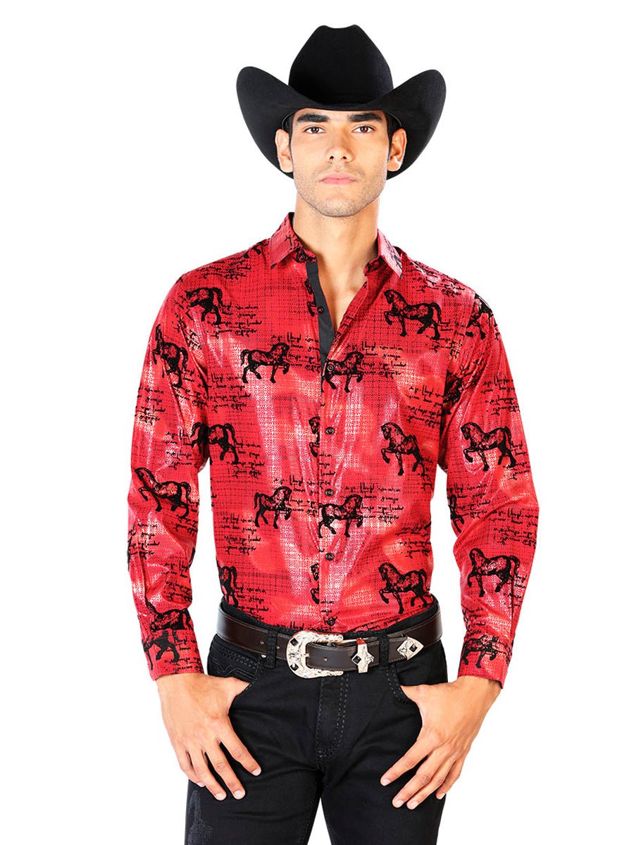 Wine Casual Long Sleeve Shirt 43595 - BELLEZA'S - Wine Casual Long Sleeve Shirt 43595 - CABALLERO - 04359501