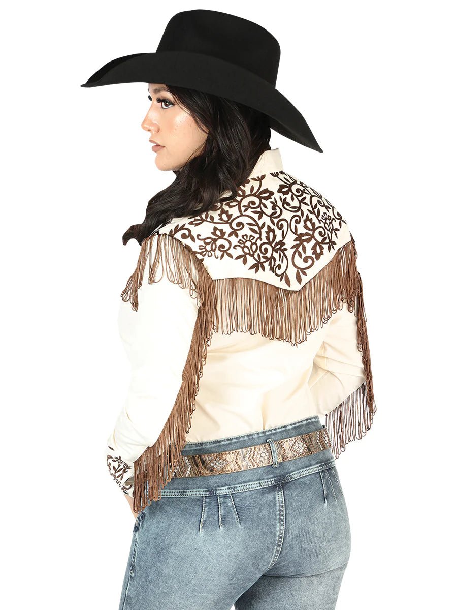 Women’s Beige Embroidered Long Sleeve Western Shirt 'El Señor de los Cielos' 44183 - BELLEZA'S - Women’s Beige Embroidered Long Sleeve Western Shirt 'El Señor de los Cielos' 44183 - Women's Shirt - 04418301