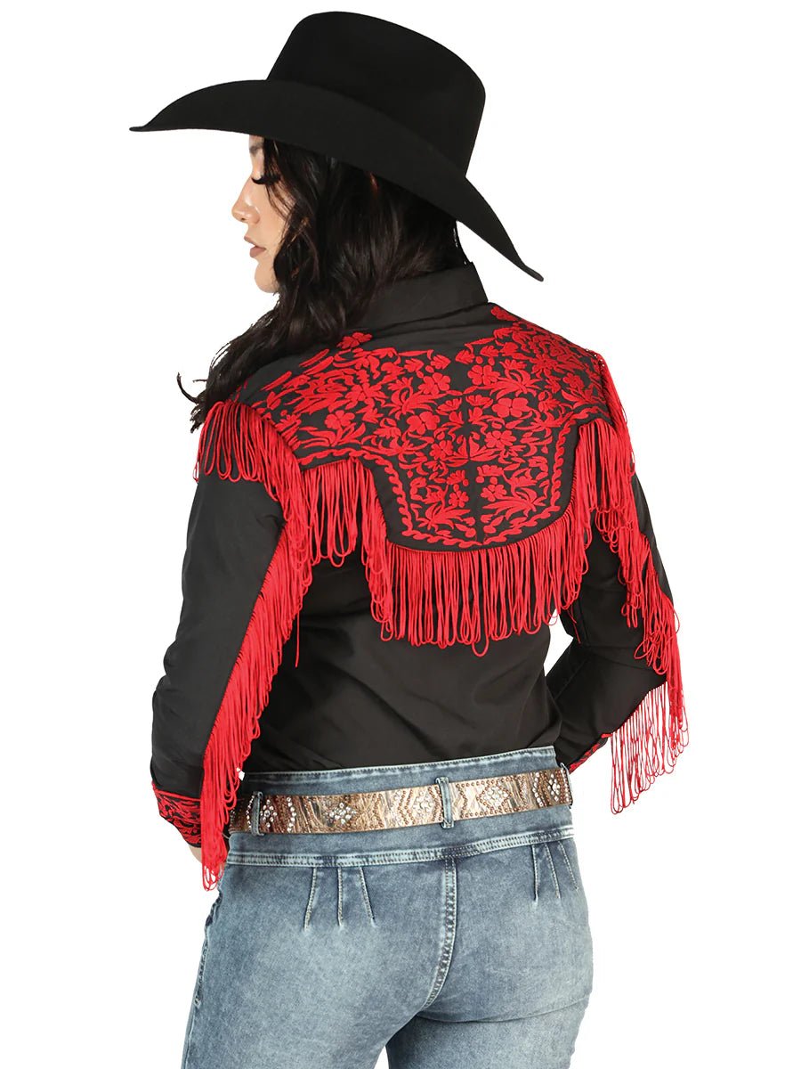 Women’s Black Embroidered Long Sleeve Western Shirt 'El Señor de los Cielos' 44178 - BELLEZA'S - Women’s Black Embroidered Long Sleeve Western Shirt 'El Señor de los Cielos' 44178 - Women's Shirt - 04417801
