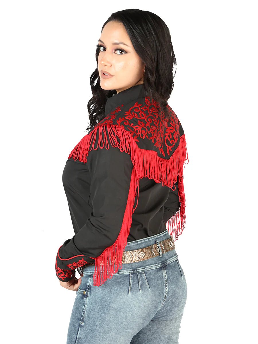 Women’s Black Embroidered Long Sleeve Western Shirt 'El Señor de los Cielos' 44181 - BELLEZA'S - Women’s Black Embroidered Long Sleeve Western Shirt 'El Señor de los Cielos' 44181 - Women's Shirt - 04418101