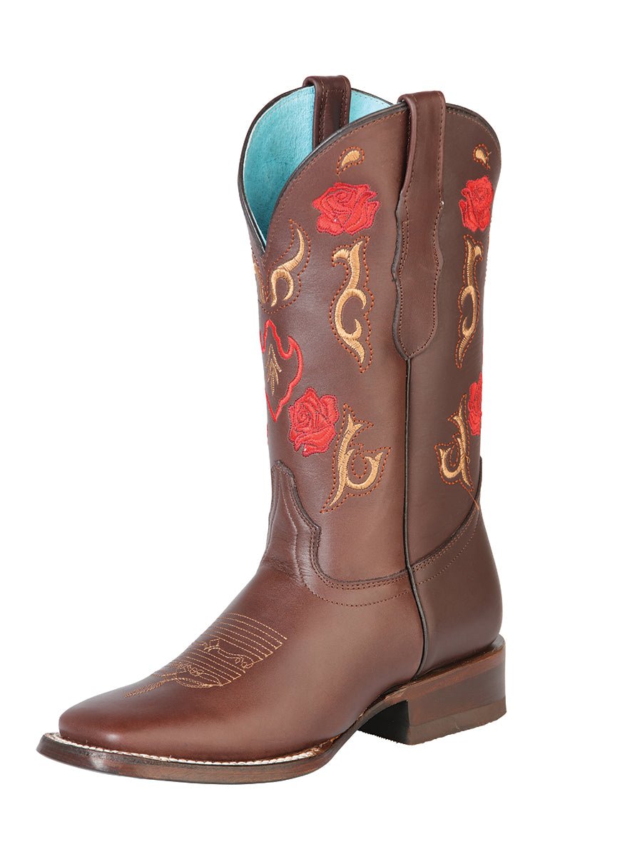 Women’s Cowgirl Boots Flowers Embroidered Shaft Western 'El General' 125370 - BELLEZA'S - Women’s Cowgirl Boots Flowers Embroidered Shaft Western 'El General' 125370 - Women's Boots - 12537001