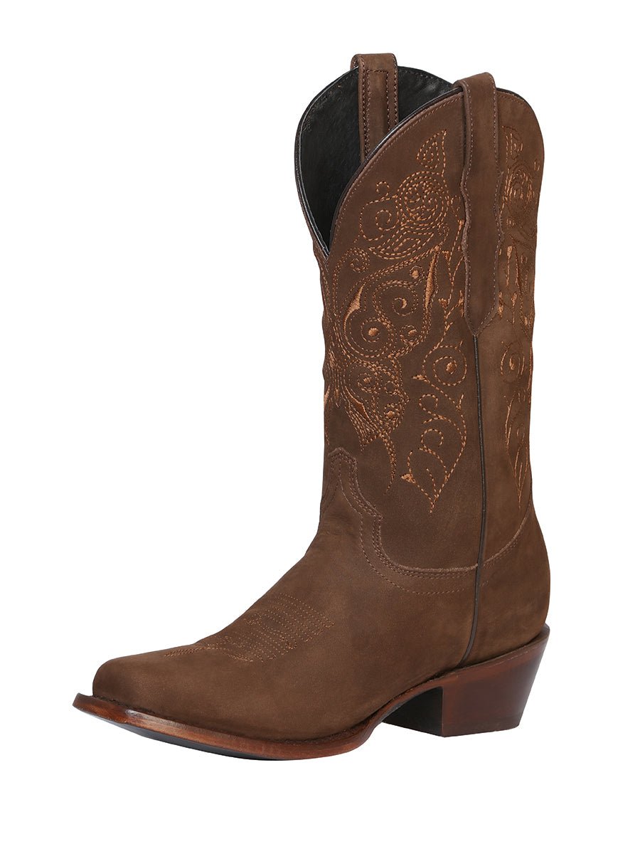 Women’s Cowgirl Boots Nubuck Leather Classic Western 'El General' Camel 122488 - BELLEZA'S - Women’s Cowgirl Boots Nubuck Leather Classic Western 'El General' Camel 122488 - Women's Boots - 12248801