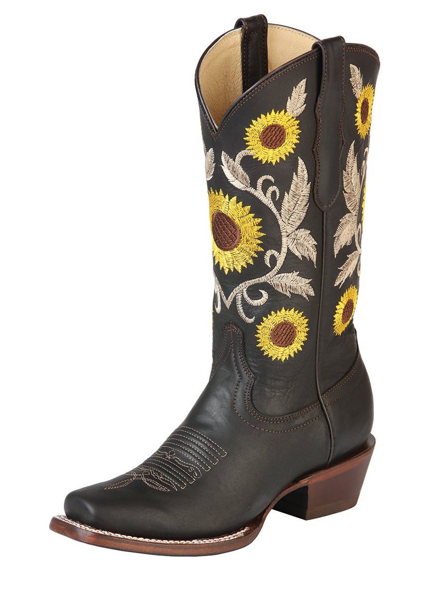 Women’s Cowgirl Boots Sunflowers Embroidered Shaft Western 'Centenario' 125773 - BELLEZA'S - Women’s Cowgirl Boots Sunflowers Embroidered Shaft Western 'Centenario' 125773 - Women's Boots - 12577301
