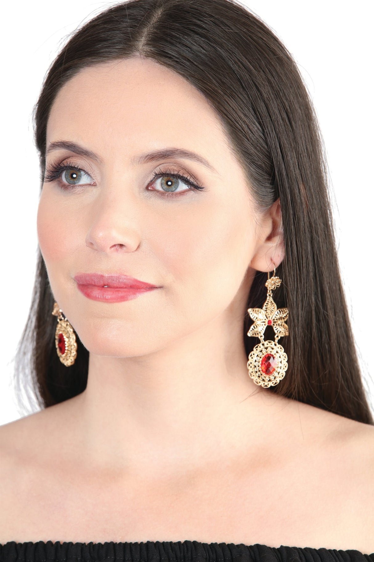 Women's Earrings Mexican Artisanal Aretes Filigrana Gold 604030 - BELLEZA'S - Women's Earrings Mexican Artisanal Aretes Filigrana Gold 604030 - Women's Earrings - 60403001