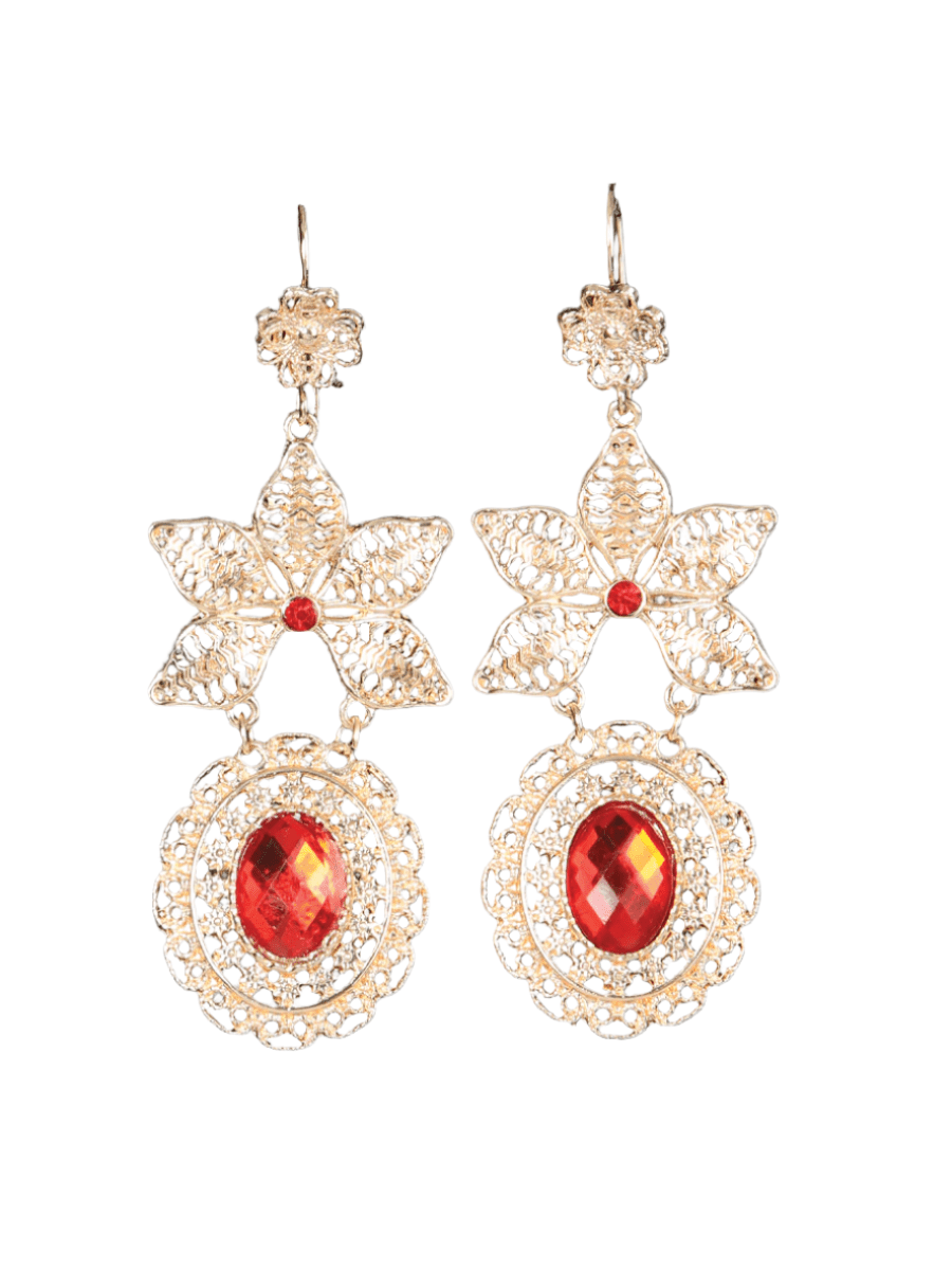 Women's Earrings Mexican Artisanal Aretes Filigrana Gold 604030 - BELLEZA'S - Women's Earrings Mexican Artisanal Aretes Filigrana Gold 604030 - Women's Earrings - 60403001