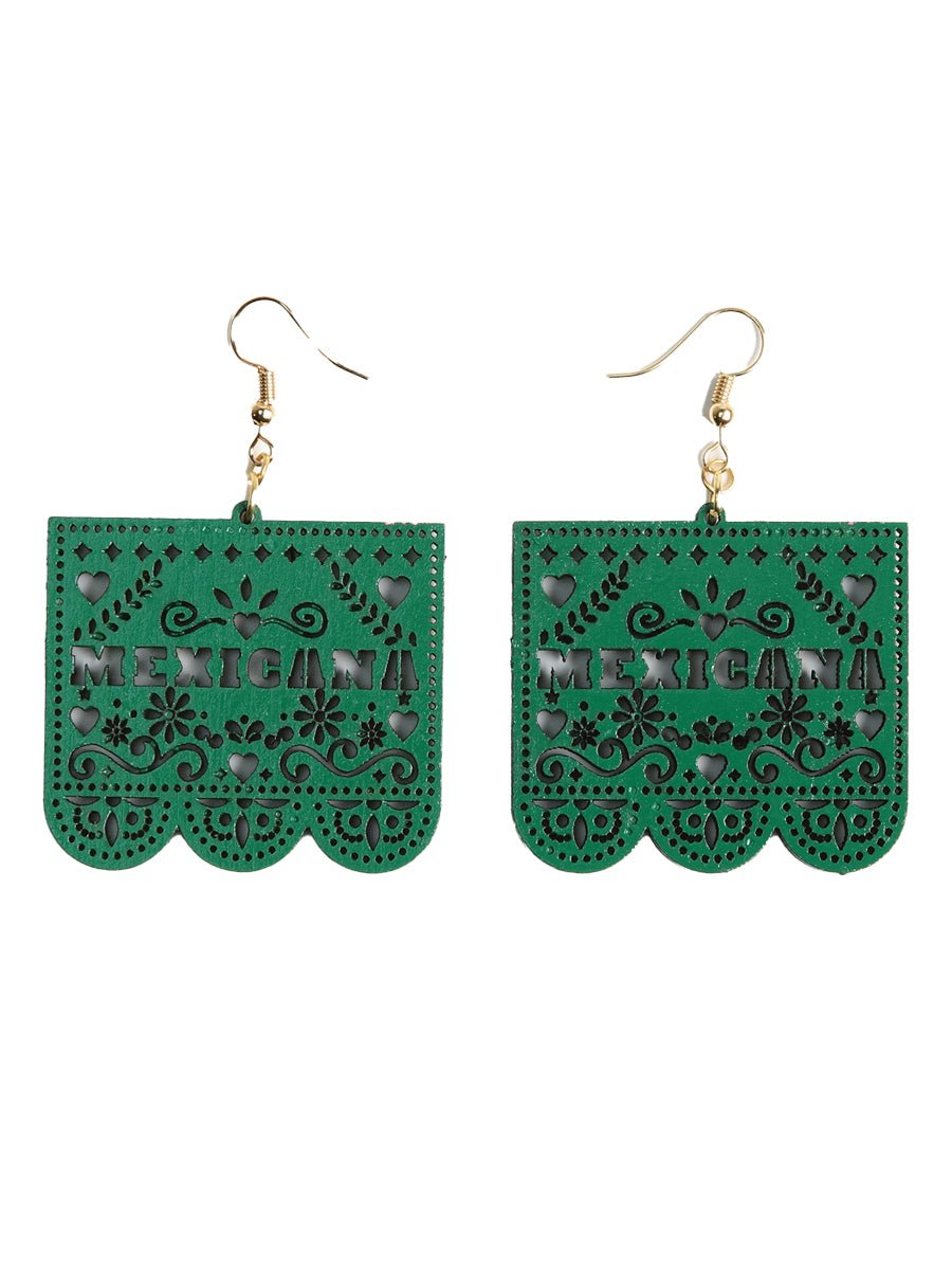 Women's Earrings Mexican Artisanal Handmade MEXICANA Wood Green 603947 - BELLEZA'S - Women's Earrings Mexican Artisanal Handmade MEXICANA Wood Green 603947 - Women's Earrings - 60394701