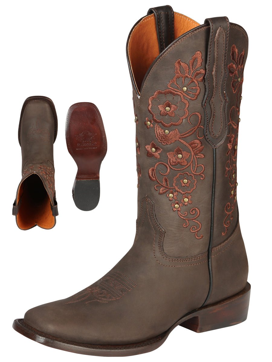 Women’s Genuine Leather Classic Western Rodeo Cowgirl Boots 'El General' Brown 44847 - BELLEZA'S - Women’s Genuine Leather Classic Western Rodeo Cowgirl Boots 'El General' Brown 44847 - Women's Boots - 04484701