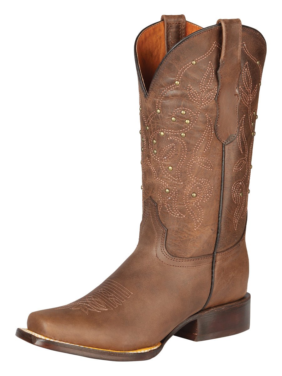 Women’s Genuine Leather Classic Western Rodeo Cowgirl Boots 'El General' Brown 44853 - BELLEZA'S - Women’s Genuine Leather Classic Western Rodeo Cowgirl Boots 'El General' Brown 44853 - Women's Boots - 04485301