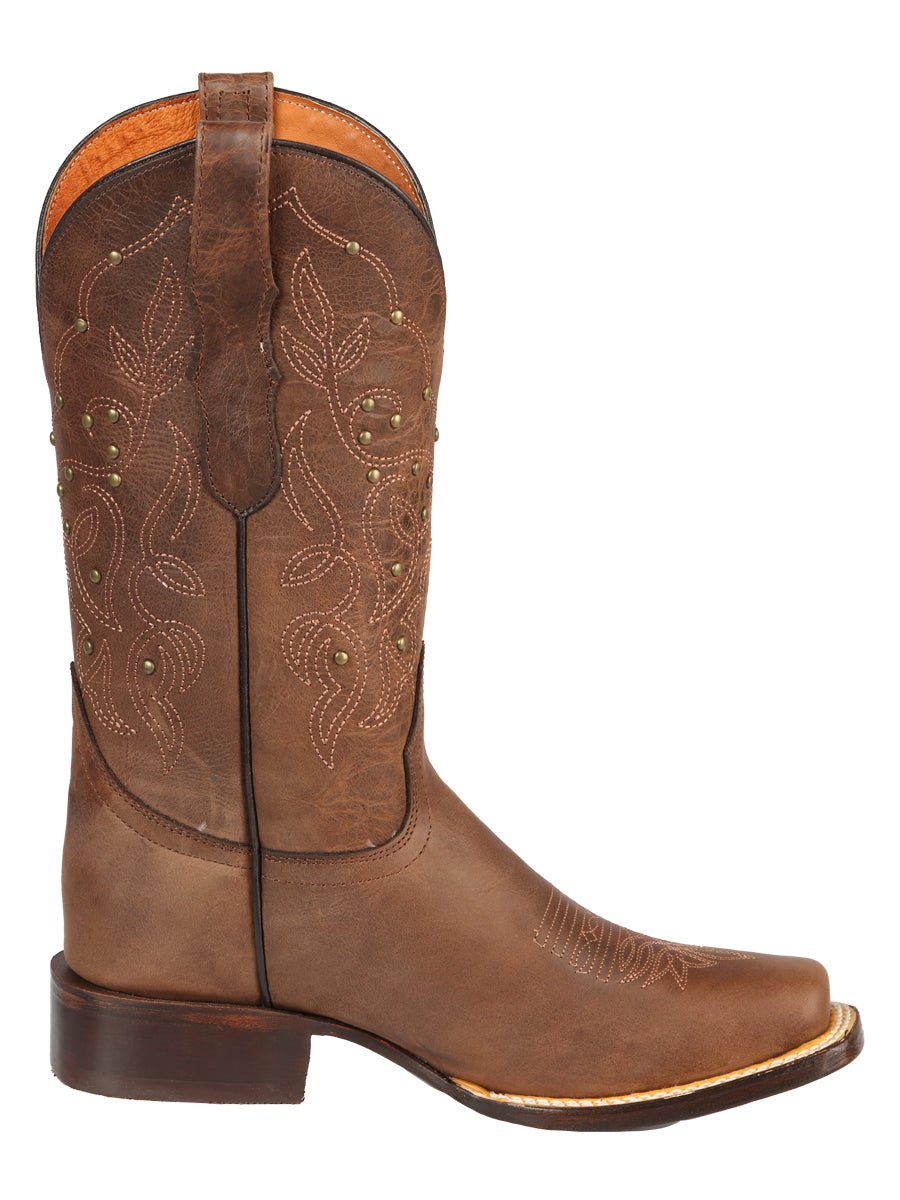 Women’s Genuine Leather Classic Western Rodeo Cowgirl Boots 'El General' Brown 44853 - BELLEZA'S - Women’s Genuine Leather Classic Western Rodeo Cowgirl Boots 'El General' Brown 44853 - Women's Boots - 04485301