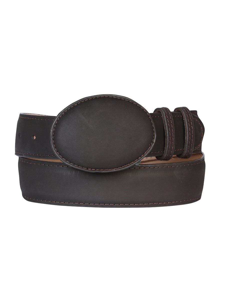 Women's Genuine Leather Cowgirl Belt with Western Oval Buckle 'El General' 43215 - BELLEZA'S - Women's Genuine Leather Cowgirl Belt with Western Oval Buckle 'El General' 43215 - Women's Belts - 04321501