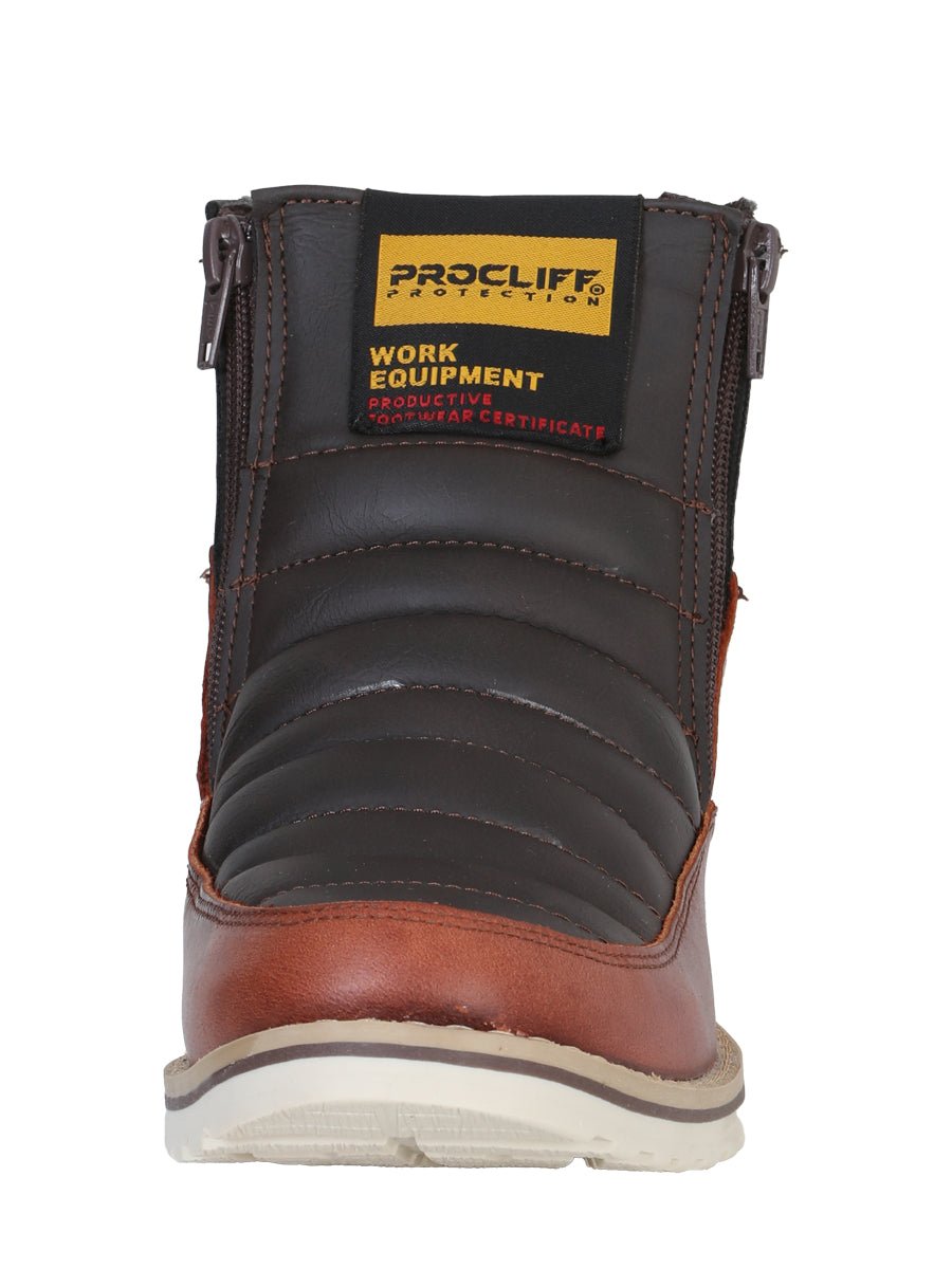 Women's Genuine Leather Double Zipper Soft Toe Work Ankle Boots 'Procliff Protection' 35205 - BELLEZA'S - Women's Genuine Leather Double Zipper Soft Toe Work Ankle Boots 'Procliff Protection' 35205 - Women's Ankle Boots - 03520501