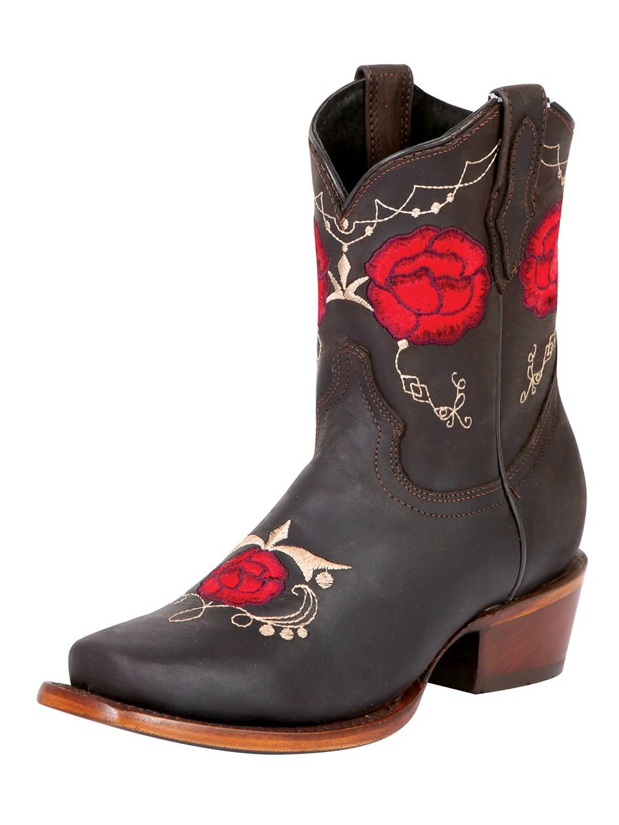 Women’s Genuine Leather Floral Embroidered Rodeo Western Cowgirl Boots 'El General' 41832 - BELLEZA'S - Women’s Genuine Leather Floral Embroidered Rodeo Western Cowgirl Boots 'El General' 41832 - Women's Boots - 04183201