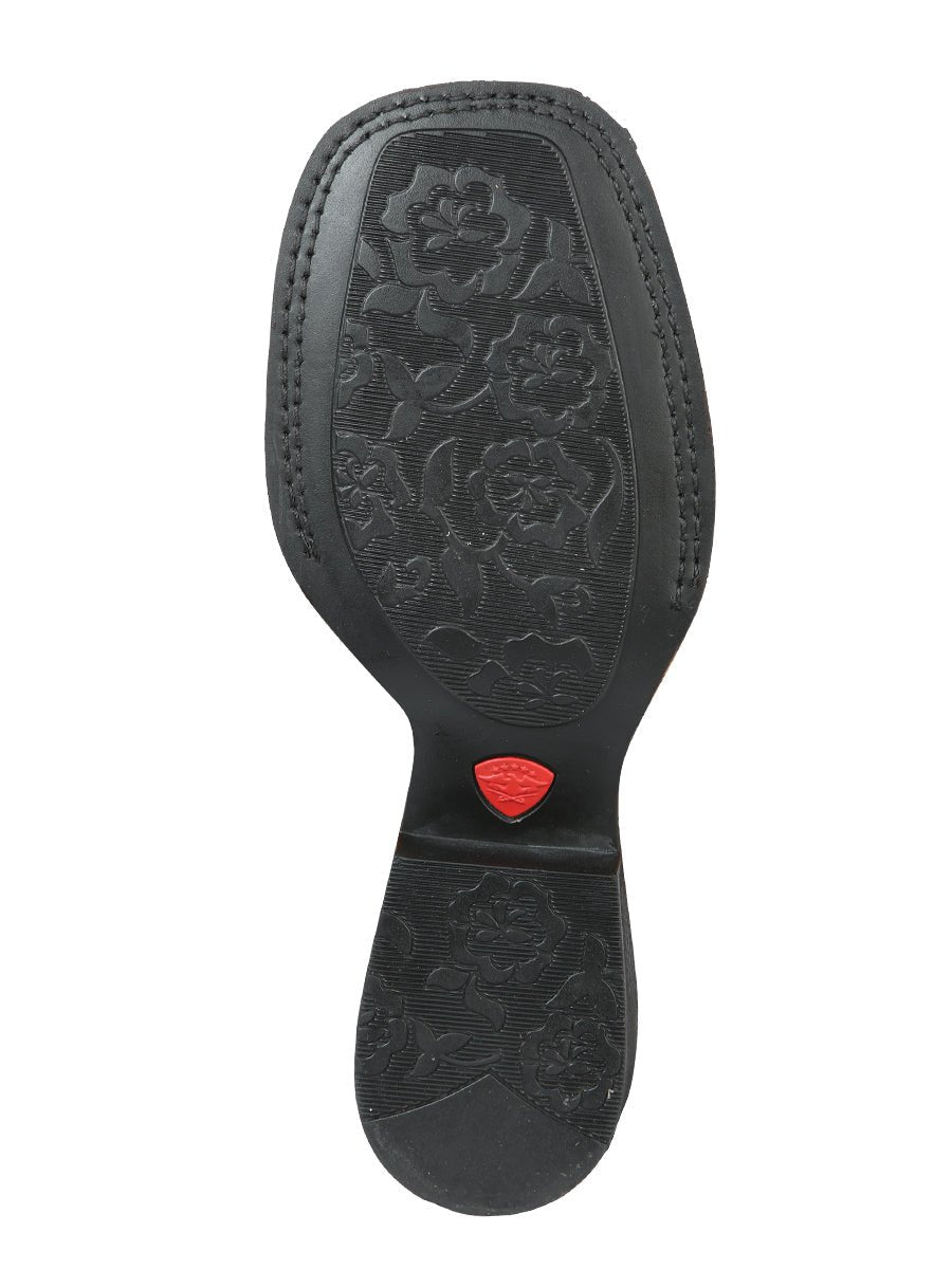 Women’s Genuine Leather Floral Engraving Western Cowgirl Boots 'El General' 44636 - BELLEZA'S - Women’s Genuine Leather Floral Engraving Western Cowgirl Boots 'El General' 44636 - Women's Boots - 04463601