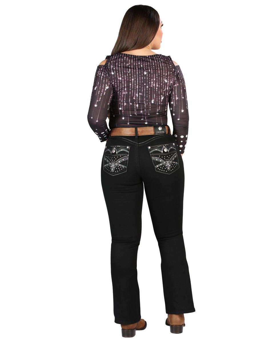 Women's Hip - Up Bootcut Denim Jeans 'Centenario' Black 45319 - BELLEZA'S - Women's Hip - Up Bootcut Denim Jeans 'Centenario' Black 45319 - Women's Pants - 04531901