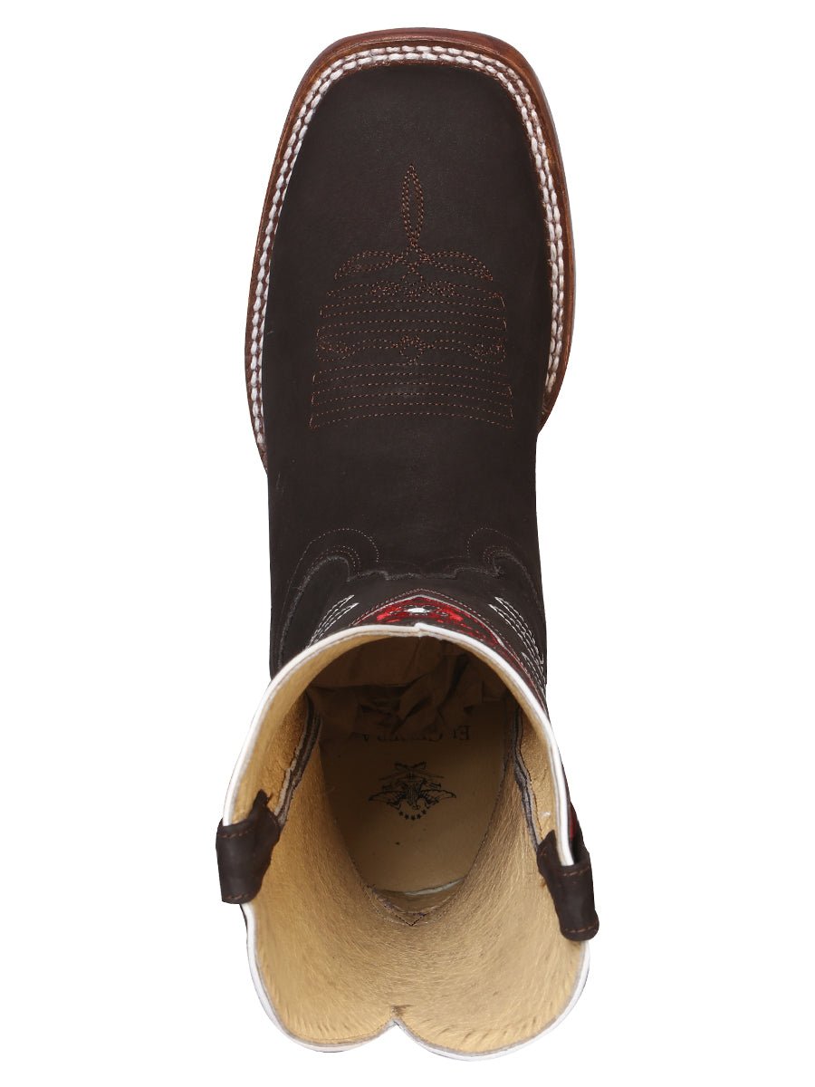 Women’s Nubuck Leather Floral Embroidered Rodeo Western Cowgirl Boots 'El General' 42978 - BELLEZA'S - Women’s Nubuck Leather Floral Embroidered Rodeo Western Cowgirl Boots 'El General' 42978 - Women's Boots - 04297801