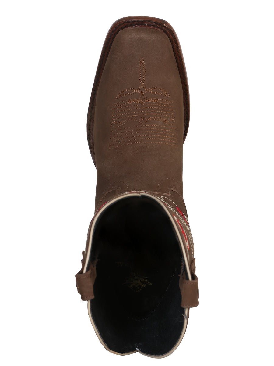 Women’s Nubuck Leather Floral Embroidered Western Cowgirl Boots 'El General' 41784 - BELLEZA'S - Women’s Nubuck Leather Floral Embroidered Western Cowgirl Boots 'El General' 41784 - Women's Boots - 04178401