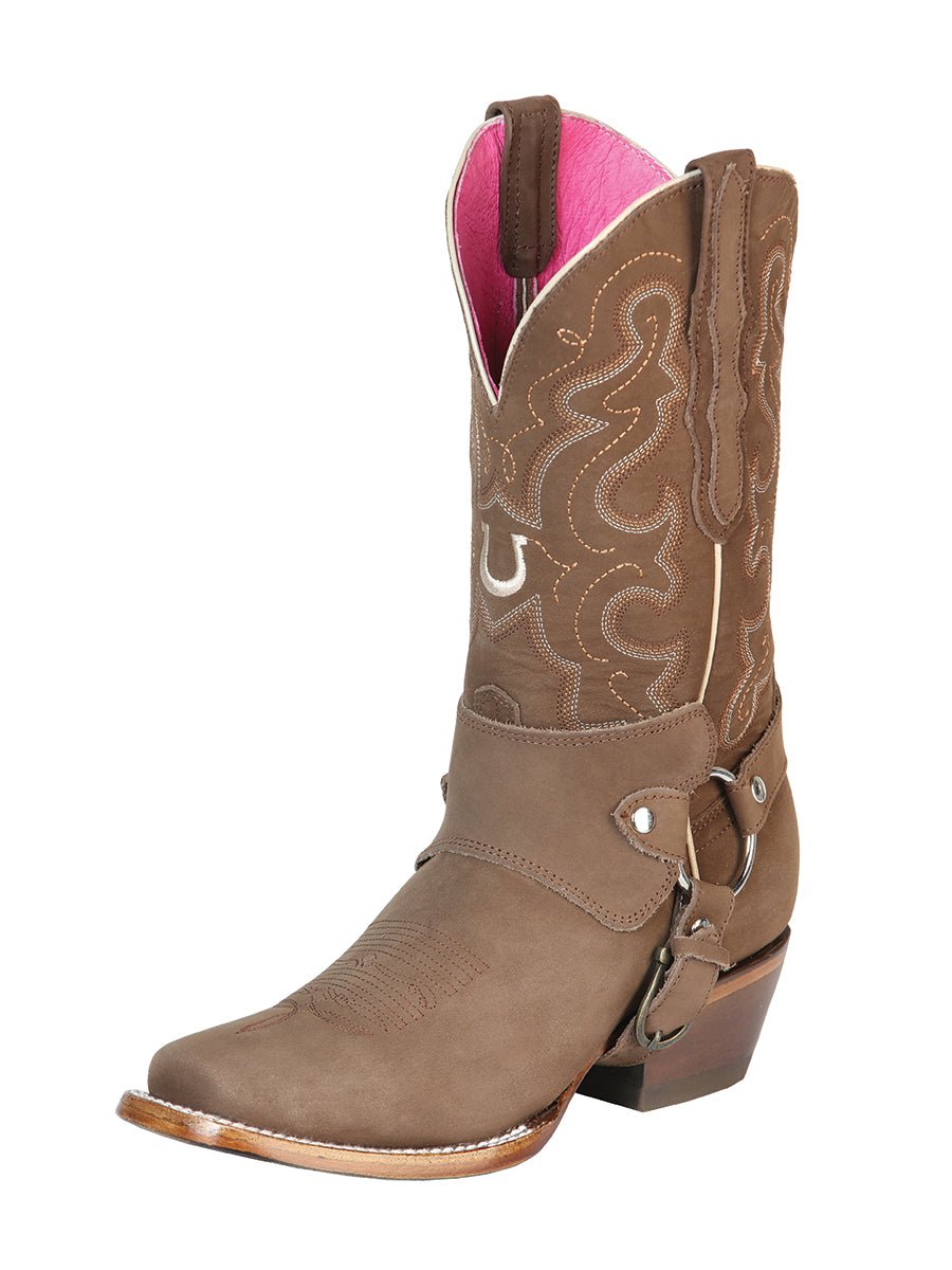 Women’s Nubuck Leather Harness Western Rodeo Cowgirl Boots 'The General' Camel 51150 - BELLEZA'S - Women’s Nubuck Leather Harness Western Rodeo Cowgirl Boots 'The General' Camel 51150 - Women's Boots - 05115001