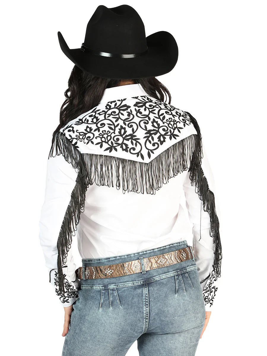Women’s White Embroidered Long Sleeve Western Shirt 'El Señor de los Cielos' 44182 - BELLEZA'S - Women’s White Embroidered Long Sleeve Western Shirt 'El Señor de los Cielos' 44182 - Women's Shirt - 04418201